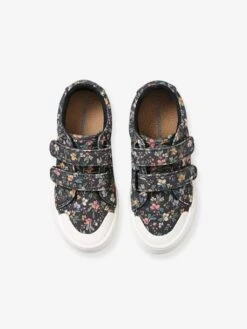 Baskets En Toile Scratchées Fille Noir Fleuris - Vertbaudet -Pampero Boutique baskets en toile scratchees fille 5