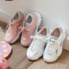 Baskets Lacées Et Zippées Fille Esprit Running Blanc - Vertbaudet -Pampero Boutique baskets lacees et zippees fille esprit running