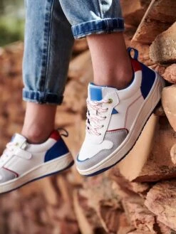 Baskets Lacées Et Zippées Garçon Blanc - Vertbaudet