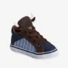 Baskets Mid Bébé Garçon Languette Buffle Bleu Denim - Vertbaudet