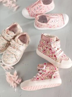Baskets Montantes Bébé Fille Rose Fleuri - Vertbaudet -Pampero Boutique baskets montantes bebe fille 2