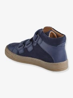 Baskets Montantes Cuir Scratchées Garçon Marine - Vertbaudet -Pampero Boutique baskets montantes cuir scratchees garcon 2