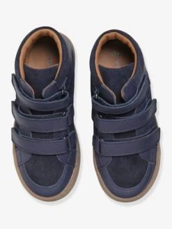 Baskets Montantes Cuir Scratchées Garçon Marine - Vertbaudet -Pampero Boutique baskets montantes cuir scratchees garcon 3