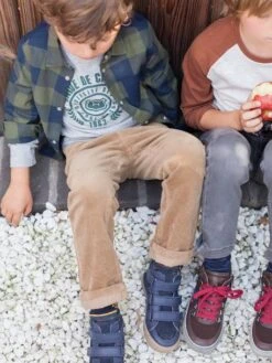 Baskets Montantes Cuir Scratchées Garçon Marine - Vertbaudet -Pampero Boutique baskets montantes cuir scratchees garcon 5