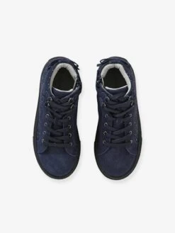 Baskets Montantes En Cuir Fille Marine Fonce - Vertbaudet -Pampero Boutique baskets montantes en cuir fille 4
