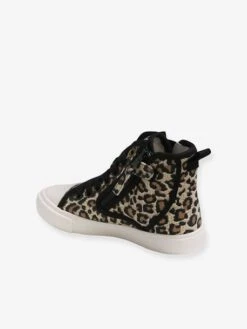 Baskets Montantes Fille En Toile Imprime Leopard - Vertbaudet -Pampero Boutique baskets montantes fille en toile 2