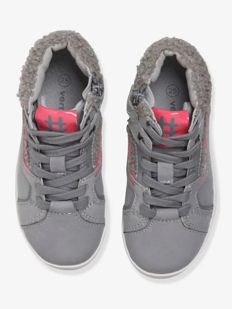 Baskets Montantes Zippées + Lacets Fille En Cuir Nude - Vertbaudet 6 Baskets Montantes Zippées + Lacets Fille En Cuir Nude - Vertbaudet – Image 4