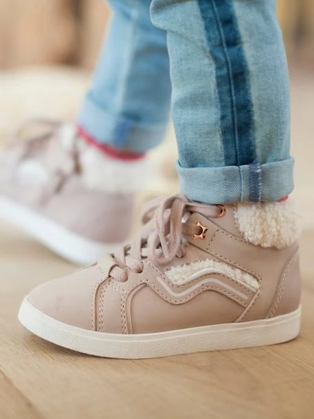 Baskets Montantes Zippées + Lacets Fille En Cuir Nude - Vertbaudet 8 Baskets Montantes Zippées + Lacets Fille En Cuir Nude - Vertbaudet – Image 6