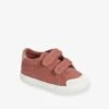 Baskets Scratchées Bébé Fille En Velours Vieux Rose - Vertbaudet