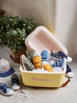 Baskets Scratchées En Toile Enfant Bleu - Vertbaudet