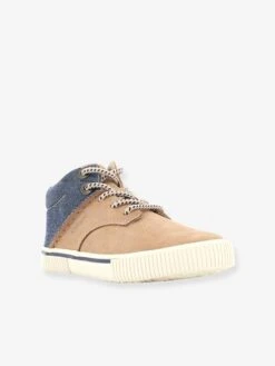 Baskets Sneakers Hautes Garçon Posture KICKERS® Camel Denim - Kickers