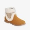 Boots Bicolores Cuir Fourrées Fille Camel - Vertbaudet -Pampero Boutique boots bicolores cuir fourrees fille