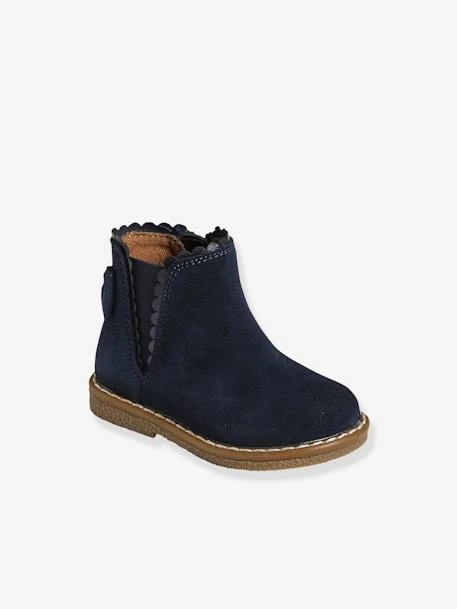 Boots Cuir Bébé Fille élastiqués Bleu Marine - Vertbaudet 3 Boots Cuir Bébé Fille élastiqués Bleu Marine - Vertbaudet