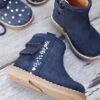 Boots Cuir Bébé Fille Frangées Bleu Marine - Vertbaudet -Pampero Boutique boots cuir bebe fille frangees
