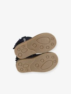 Boots Cuir Bébé Fille Frangées Bleu Marine - Vertbaudet -Pampero Boutique boots cuir bebe fille frangees 5