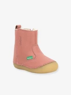 Boots Cuir Bébé Fille Socool Cho KICKERS® 1ers Pas Rose Antique - Kickers