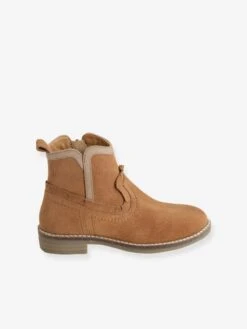 Boots Cuir Fille Zippées Marron - Vertbaudet -Pampero Boutique boots cuir fille zippees 3