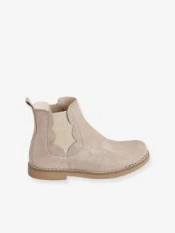 Boots Cuir Fille Zippées Et élastiquées Marron Irisé - Vertbaudet -Pampero Boutique boots cuir fille zippees et elastiquees 3