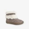Boots Cuir Fourrés Bébé Fille Taupe - Vertbaudet 1 Boots Cuir Fourrés Bébé Fille Taupe - Vertbaudet -Pampero Boutique boots cuir fourres bebe fille