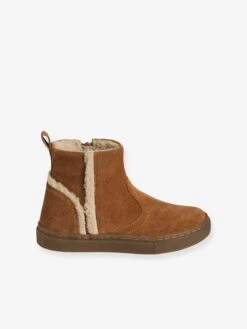 Boots Cuir Fourrés Fille Camel - Vertbaudet -Pampero Boutique boots cuir fourres fille 4