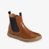 Boots Cuir Garçon Zippés Et élastiqués Marron - Vertbaudet -Pampero Boutique boots cuir garcon zippes et elastiques