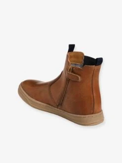 Boots Cuir Garçon Zippés Et élastiqués Marron - Vertbaudet -Pampero Boutique boots cuir garcon zippes et elastiques 2