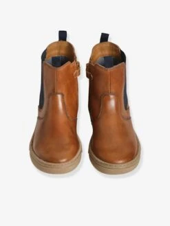 Boots Cuir Garçon Zippés Et élastiqués Marron - Vertbaudet -Pampero Boutique boots cuir garcon zippes et elastiques 3