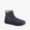 Boots élastiqués Et Zippés Fille Marine - Vertbaudet