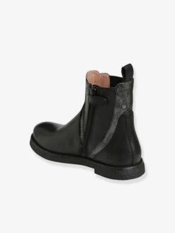Boots En Cuir Bi-matière Fille Noir - Vertbaudet -Pampero Boutique boots en cuir bi matiere fille 2