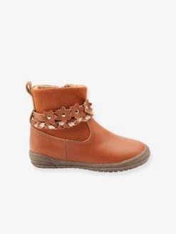 Boots En Cuir Fille Collection Maternelle Marron - Vertbaudet -Pampero Boutique boots en cuir fille collection maternelle 3