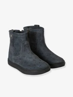 Boots En Cuir Fille Collection Maternelle Gris - Vertbaudet