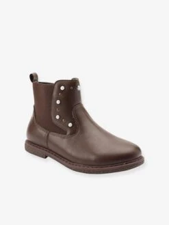 Boots Fantaisie Fille Petit Talon Marron - Vertbaudet