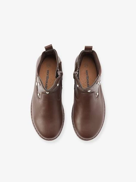 Boots Fantaisie Fille Petit Talon Marron - Vertbaudet 6 Boots Fantaisie Fille Petit Talon Marron - Vertbaudet – Image 4