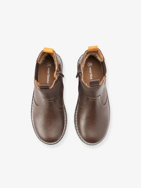 Boots Fourrés En Cuir Garçon Collection Maternelle Marron - Vertbaudet 6 Boots Fourrés En Cuir Garçon Collection Maternelle Marron - Vertbaudet – Image 4