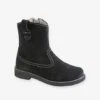 Boots Hauts En Cuir Fille Noir - Vertbaudet -Pampero Boutique boots hauts en cuir fille
