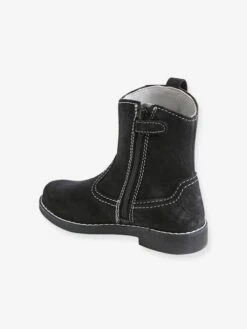 Boots Hauts En Cuir Fille Noir - Vertbaudet -Pampero Boutique boots hauts en cuir fille 2