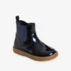 Boots Vernis Bébé Fille Zippés Et élastiqués Bleu Marine - Vertbaudet