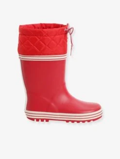 Bottes De Pluie Col Matelassé Rouge - Vertbaudet -Pampero Boutique bottes de pluie col matelasse 1