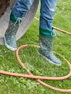 Bottes De Pluie Imprimées Fille Col Matelassé Vert - Vertbaudet