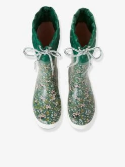 Bottes De Pluie Imprimées Fille Col Matelassé Vert - Vertbaudet -Pampero Boutique bottes de pluie imprimees fille col matelasse 4