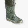 Bottes De Pluie Imprimées Garçon Col Matelassé Kaki Imprimé - Vertbaudet -Pampero Boutique bottes de pluie imprimees garcon col matelasse