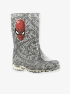 Bottes De Pluie Semelle Lumineuse Spiderman® Gris Clair Imprime - Spiderman