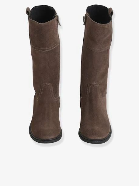 Bottes En Cuir Fille Taupe - Vertbaudet 6 Bottes En Cuir Fille Taupe - Vertbaudet – Image 4