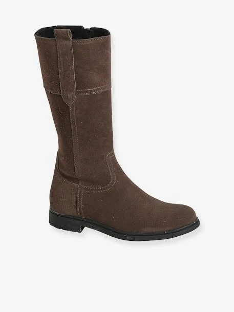 Bottes En Cuir Fille Taupe - Vertbaudet 3 Bottes En Cuir Fille Taupe - Vertbaudet