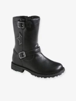Bottes Esprit Motard Fille Noir - Vertbaudet