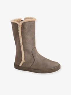 Bottes Fourrées Fille Taupe Irisé - Vertbaudet