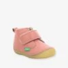 Bottillons Cuir Bébé Fille Sabio KICKERS® 1ers Pas Rose Antique - Kickers