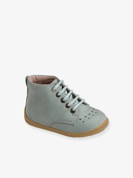 Bottillons Cuir Bébé Mixte Premiers Pas Sauge - Vertbaudet 6 Bottillons Cuir Bébé Mixte Premiers Pas Sauge - Vertbaudet – Image 4
