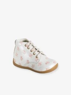 Bottillons Cuir Bébé Premiers Pas écru - Vertbaudet