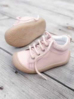 Bottillons Cuir Souple Bébé Fille 4 Pattes Rose Clair - Vertbaudet